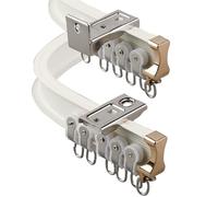 Aluminium Curtain Tracks - Curved or Straight Flexible Ceiling & Wall Mount Luxurious U/L-Shaped Curtain Rails for Balcony & Bay Windows Easy Installation