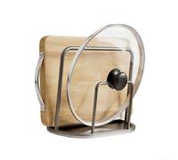 Aluminium Cutting Board Holder with 2 Slots, Sturdy Grey Chopping Board Stand for Kitchen Counter, Space Saving Organizer for Baking Trays and Cookie Sheets