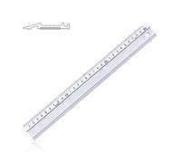 Aluminium Cutting Ruler with Raised Grip,30cm Multifunctional Precision Metal Safety Ruler with Non-Slip Rubber Backing,Clearly Scale,DIY Measurement Drafting Tool for Architects,Engineers,White