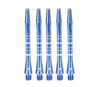 Aluminium Dart Shafts, Anodised, Re-Grooved Striped, 4.5mm Thread Diameter, Lightweight, Durable Replacement, Pack of 5 (Blue, Length 52mm)