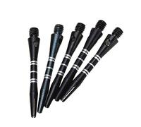 Aluminium Dart Shafts, Anodised, Re-Grooved Striped, 4.5mm Thread Diameter, Lightweight, Durable Replacement, Pack of 5 (Black, Length 42mm)