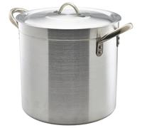 Aluminium Deep Stockpot with Lid - 17L Large Cooking Pot for Soups, Stews & Boiling - Durable & Lightweight Catering Cookware