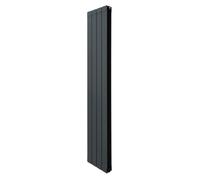 Aluminium Designer Radiator 1800mm x 315mm Vertical Double Flat Panel Column Lightweight Modern Central Heating Heater Matt Anthracite Grey Kitchen Living Room FREE Cleaning Brush Fixing Kit Brackets 