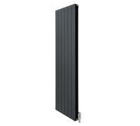 Aluminium Designer Radiator 1800mm x 395mm Vertical Double Flat Panel Column Lightweight Modern Central Heating Heater Matt Anthracite Grey Kitchen Living Room FREE Cleaning Brush Fixing Kit Brackets