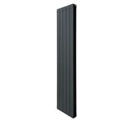 Aluminium Designer Radiator 1800mm x 395mm Vertical Double Flat Panel Column Lightweight Modern Central Heating Heater Matt Anthracite Grey Kitchen Living Room FREE Cleaning Brush Fixing Kit Brackets 