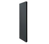 Aluminium Designer Radiator 1800mm x 475mm Vertical Double Flat Panel Column Lightweight Modern Central Heating Heater Matt Anthracite Grey Kitchen Living Room FREE Cleaning Brush Fixing Kit Brackets