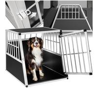 Aluminium dog pet cage transport crate car travel carrier box 66x90x69,5 cm new