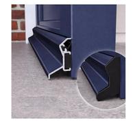 Aluminium Door Rain Deflector 914mm - Concealed Fix Weather Drip Bar for uPVC, Composite & Timber Doors - External Water Guard with End Caps (Blue RAL 5004)