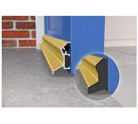 Aluminium Door Rain Deflector 914mm - Concealed Fix Weather Drip Bar for uPVC, Composite & Timber Doors - External Water Guard with End Caps (Gold)
