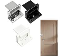 Aluminium Door Reinforcement Lock, Door Reinforcement Lock for Swing-in Doors, 800 lbs Force Resistant Aluminum Security Latch, Child-Safe (Black)