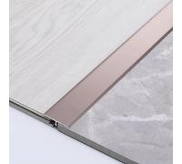Aluminium Door Threshold Strip for Laminate to Tile, T Molding Trim Self Adhesive Floor Transition Bar, Flat Metal Edging Strip Gap Filler(G,2.7m*28mm)