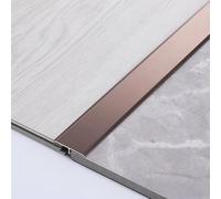 Aluminium Door Threshold Strip for Laminate to Tile, T Molding Trim Self Adhesive Floor Transition Bar, Flat Metal Edging Strip Gap Filler(E,5.4m*28mm)