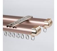Aluminium Double Curtain Rail for Ceiling or Wall Mount Sliding Track System with Hardware Ideal for Living Room Bedroom Shower Curtains Easy Installation