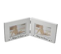 Aluminium Double Photo Frame 4"x2.5" Baby's 1st & 2nd Scan Sonogram Picture Baby CG737