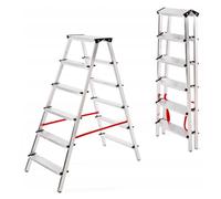Aluminium Double-Sided Step Ladder 3 4 5 6 7 8 Tread (2X6-125)