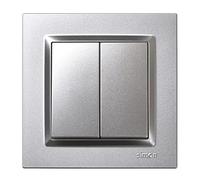 Aluminium double switch, SIMON 10
