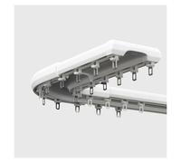 Aluminium Double Trac Ceiling Mounted Track Rail Room Divider SetSliding Curt Rod for Living Room Bedroom & Hospital (White 240cm/7.8ft2 x 120cm)