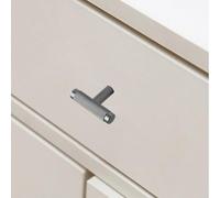 Aluminium Drawers T-bar Cabinet Knobs for Kitchen Knurled and Cupboards 10mm 12mm Diameter Textured Height Modern - Door Handles Screws with M4x25mm (Pack of 1)(Silver Gray)