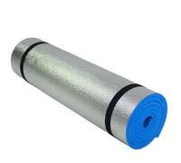 Aluminium EVA Foam Camping Mat - Lightweight Waterproof Roll Mat with Carry Straps | 6mm Thick Insulated Sleeping Pad for Outdoor Camping, Hiking, Picnic & Yoga | Moisture & Cold Resistant - Blue