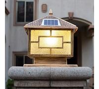 Aluminium Exterior Rainproof Garden Landscape Sphel Column Pillar Lamp LED Outdoor Solar Post Light Die-Casting IP65 Waterproof Park Walkway Patio Street Night Lighting (50cm)