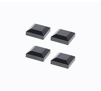 Aluminium Fence Post Caps for True 2.5" x 2.5" Fence Posts, Aluminum, Metal,Wood,Mailbox Posts, Pyramid Post Cap Cover Pressure Fit- Black (4)