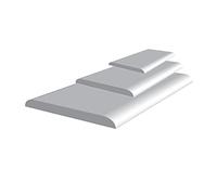 Aluminium Flat Bar Trim - Round edge, double feathered, moulding/edging, capping, extrusion half round DFE