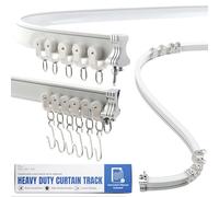 Aluminium Flexible Ceiling Curtain Track 3ft-6.6ft / 2m | Bendable Curtain Rail for Bay Windows & Shower | Heavy Duty Ceiling Mounted Track for Curtains, Room Divider, or Wall Installation