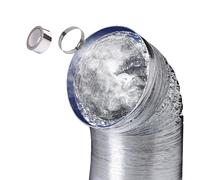 Aluminium Flexible Ventilation Duct. Aluminum Flexible Ventilation Duct for Tumble Dryer Air Conditioner Silver Multiple Sizes(2m 80mm)