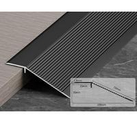 Aluminium Floor Transition Strip, 0.9 m x 100 mm, Aluminium Transition Profile with Long Adhesive Tape, Bridging the Height Between 8-40 mm, Non-Slip Waterproof Door Threshold Transition for Ramps