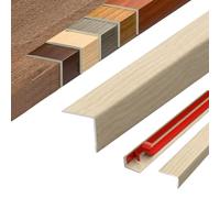 Aluminium Floor Transition Strip, Self Adhesive L Shape Wood Effect Transition Strip, 90 Degree Angle Edge Trim Door Threshold Bar for Laminate Flooring(Misty Mocha,W25*H10mm*L0.9m)
