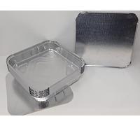 Aluminium Foil 6" Square Roasting Oven Baking Dish Trays with Lids BBQ 158x158x33mm 520cc (20)