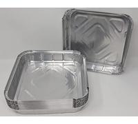 Aluminium Foil 9" Square Roasting Oven Baking Dish Tray BBQ 23x23x5cm 2166cc - Pack of 4