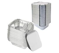 Aluminium Foil Food Containers with Lids (Pack of 150, 250ml) - Heavy Duty Foil Trays for Meal Prep, Baking Roasting, Takeaway & Food Storage - Oven & Air Fryer Safe - Leak-Proof & Disposable - Silver