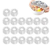Aluminium Foil Food Covers, 100 Pieces Foil Insulation Plate Covers for Foods, Reusable Foils Cling Film with Elastic Band, Adjustable Stretch Aluminium Foils Food Wrap, for Kitchen Supplies
