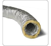 Aluminium foil Insulated Flexible ducting. 150mm Diameter x 10m Long, hydroponics Grow Room, Ventilation Bathroom Kitchen Extraction