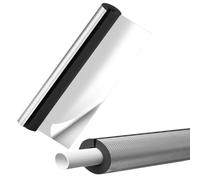 Aluminium Foil Pipe Insulation Foam Tube 22/27/34/43/48/60/76/89/108mm Self Adhesives Foam Half Split Insulation Tube Heat Preservation Pipe Insulation for Air Conditioning(ID89xT30mm)