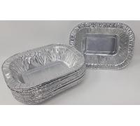 Aluminium Foil Rectangle Pie Dish Tray Pan Container BBQ 19x14x3.8cm - Pack of 12