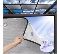 Aluminium Foil Thermal Insulation Window Film,Sun Blocking Anti Uv Window Tint,Sun Room Heat Reflective Glass Film,Total Blackout Privacy Window Sticker,With Suction Cups,W×H-90x200cm/35 * 79in