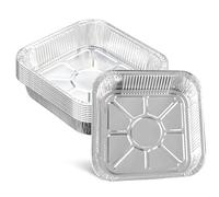 Aluminium Foil Trays with Lids, 10pcs Foil Food Containers with Lids, 9 x 9 inch Heavy Duty Aluminium Takeaway Containers Large Tin Foil Containers with Paper for Baking Roasting Broiling Cooking