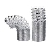 Aluminium foil tube， 1pc Flexible Aluminum Foil Ventilation Duct - 100mm Diameter, 1.5-6m Length for HVAC, Dryer, and Greenhouse Use(2mx100mm)