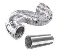 Aluminium foil tube， 1pc Retractable Double-Walled Aluminium Foil Ventilation Pipe - 80mm D, 1.5-6m L for Kitchen, Bathroom, and HVAC Systems(3mx80mm)
