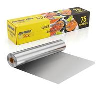 Aluminium Foil Wrap Roll 450mm x 75m | Food Grade Kitchen Catering Foil Paper | Thin High Quality Multipurpose Cooking, Baking, Wrapping, Storage | Freezer Safe Household Commercial Use