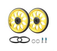 Aluminium Folding Bike Rollers 64mm Nitrile Rubber | Silent sealed bearings, nitrile rubber ring, floor-safe rolling, for m6 bolt fit, 64mm diameter(Gold Pair)