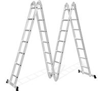 Aluminium Folding Ladder 7 Rungs x 4 Multi-Purpose Ladder 12 in 1 | Multi Ladder, Step Ladder, EN131 Certified, Max Length 4.1 meters