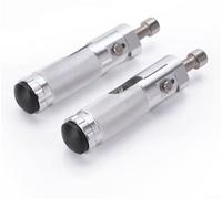 Aluminium Foot Pegs for Motorcycle Foldable Design Anti-Slip Pedal 8mm Bolt Black Silver(Silver)