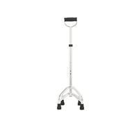 Aluminium Four-Legged Cane Telescopic Crutches for The Elderly Stroke and Hemiplegia Walker(White)