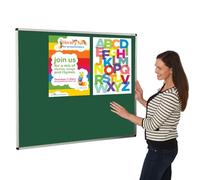 Aluminium Framed Green Felt Notice Board 150 x 120 cm | Indoor Bulletin Pinboard | 4 Colours - Ideal for Office, School, Healthcare