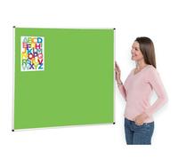 Aluminium Framed Notice Board | Brightly Coloured Loop Nylon Bulletin Board | Apple Green | 120 x 120 cm - Ideal for Office, School, Healthcare