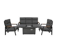 Monstershop 5 Seater Reclining Furniture Set With Firepit in Grey Monstershop Grey