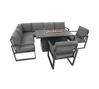 Aluminium Garden Furniture Set Anthracite Grey 7 Seater Modular